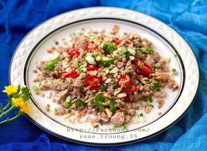 Hình của món Thịt Heo Bằm Xào Sả Ớt.