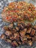 Falso Arroz con Verduras y Pollo Marinado