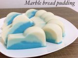 Marble bread pudding (puding roti tawar)