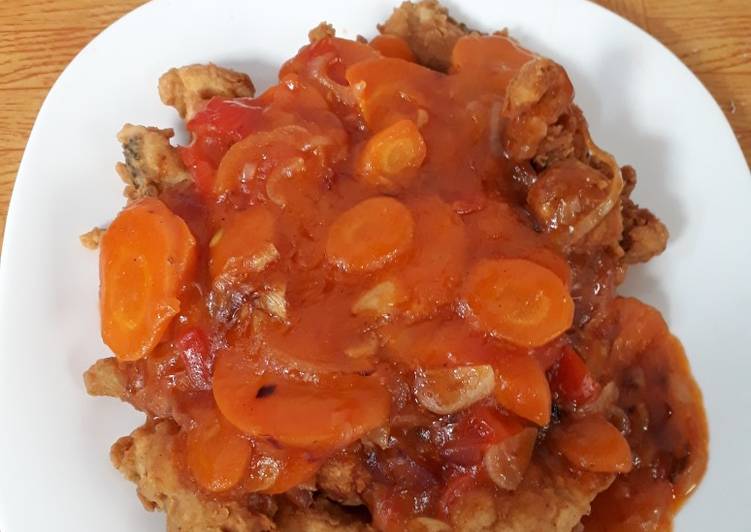 Langkah memasak Ikan kakap pedas manis yang enak