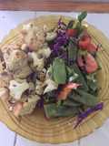 Pollo al curry con coliflor
