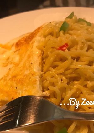 A picture of Indomie And fried Egg.