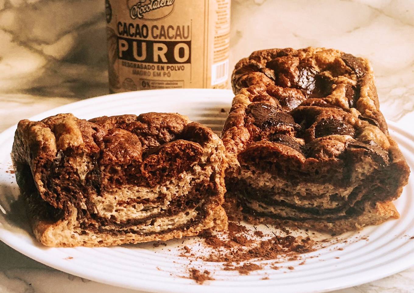 Bizcocho marmolado avena fit