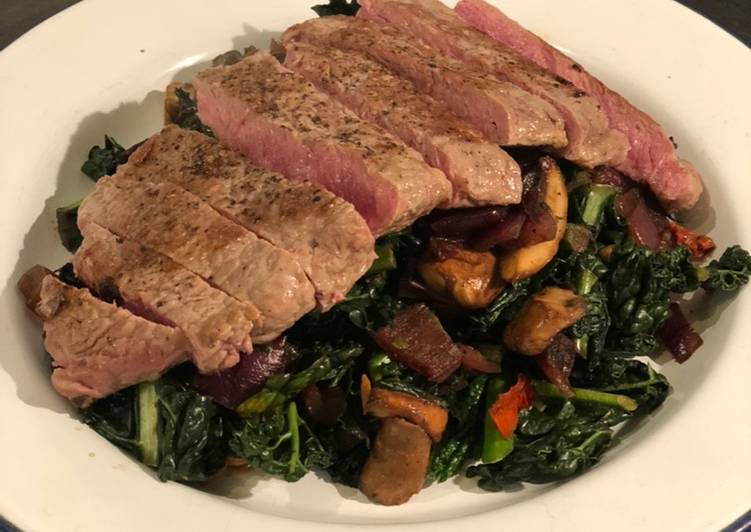 Step-by-Step Guide to Prepare Ultimate Steak with cavolo nero and chestnut mushrooms