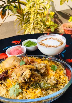 A picture of Chicken Biryani.