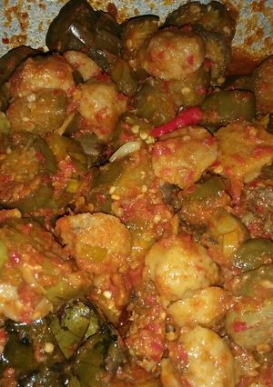 Foto resep Terong pentol hati ayam balado