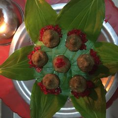 A picture of Dry Fruits Pan Modak.