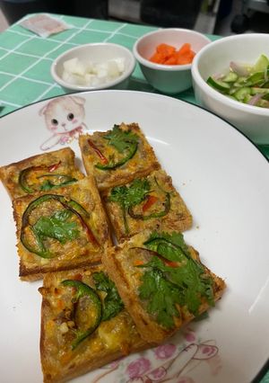 รูปของ ขนมปังหน้าหมูไข่เค็ม ใช้หม้อทอดไร้น้ำมัน
