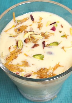 A picture of Sitaphal Kunafa Pudding With Gentle Flavours & Texture --- A Silky Decadant Dessert.