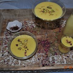 A picture of Saffron Mango Lassi.