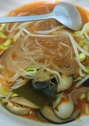 A picture of Japchae spicy soup.