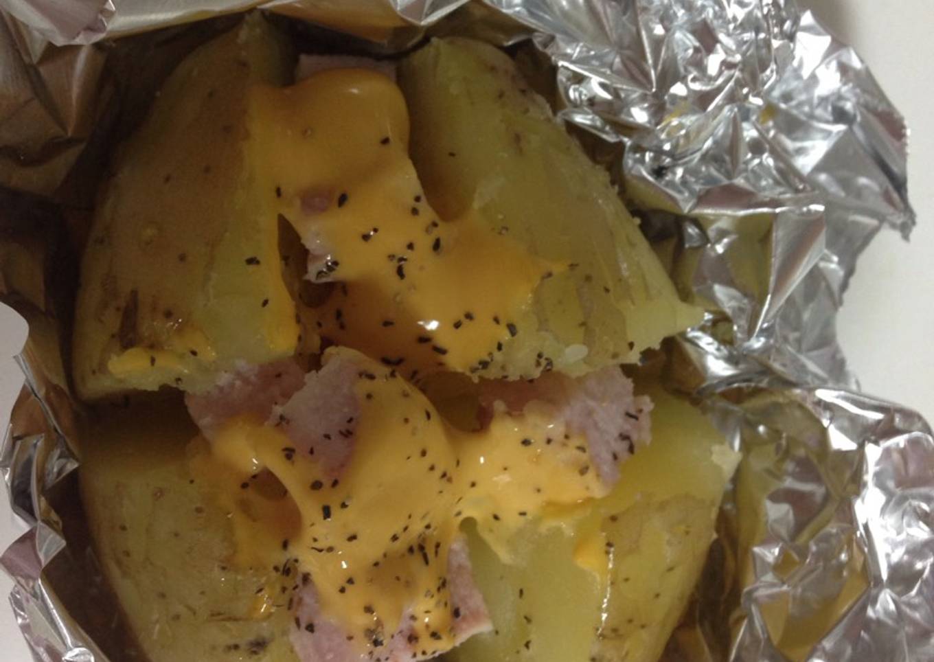 Papas reelsas de queso y jamón