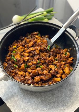 Une photo de Protéines de soja texturé sautées