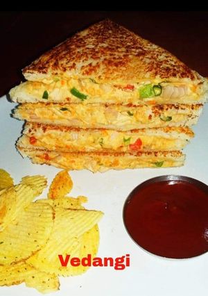 A picture of Chicken Veggie Mayo Sandwich.