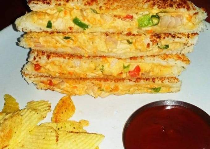 Recipe of Quick Chicken Veggie Mayo Sandwich