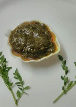 A picture of Hare chane ka saag.