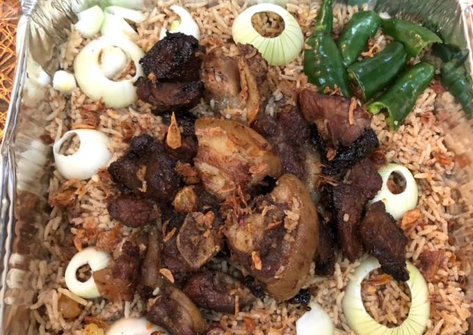 Resep: Nasi Kebuli Sapi rice cooker (pakai bumbu Instan) Ekonomis Untuk Dijual