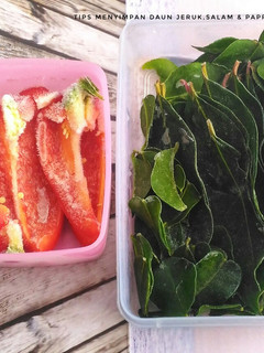 Foto resep Tips menyimpan paprika dan daun jeruk, salam