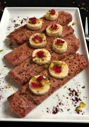 A picture of Buttermilk & Beetroot Pancakes.