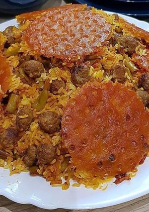 عکسی از دستور لوبیا پلو یا همون استامبولی