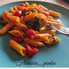 A picture of Desi Penne pasta.