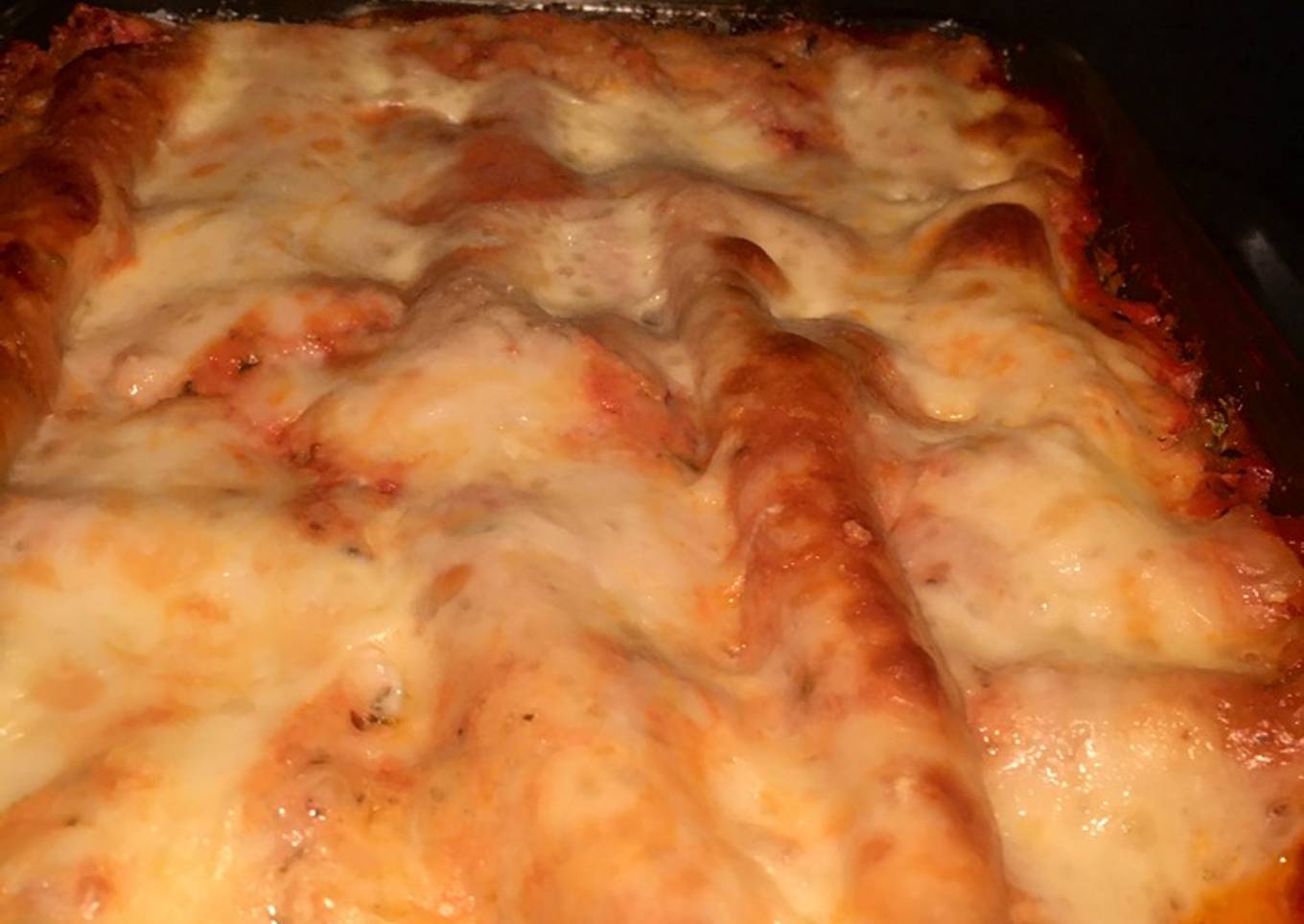 Lasaña con espinaca y maíz