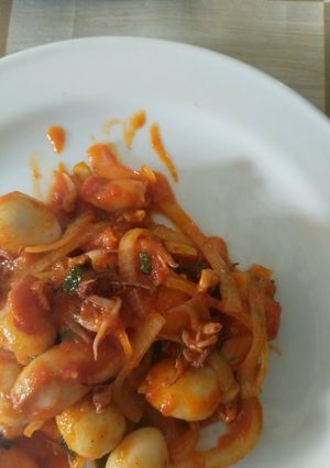 Foto resep Cumi Saus Padang + telur puyuh