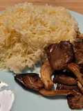 Pleurotus la vas de tuci cu risotto (gluten free)
