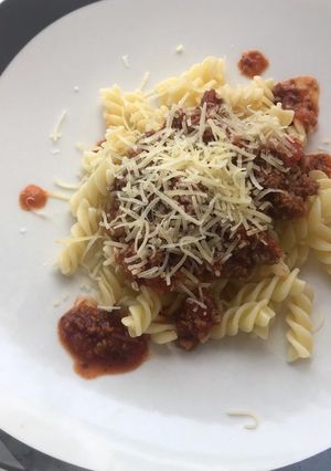 Una foto de Fussili con salsa de carne
