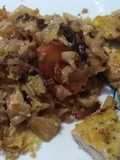 Pollo empanado con col
