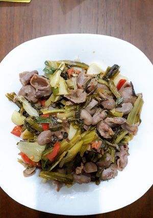 Hình của món Bao tử cá basa xào dưa.