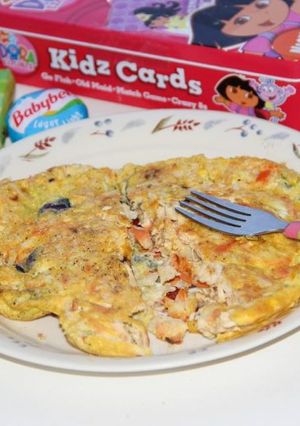 A picture of Chicken + Vegetable Omelette.