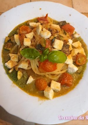 Foto di Spaghetti con crema di zucchine