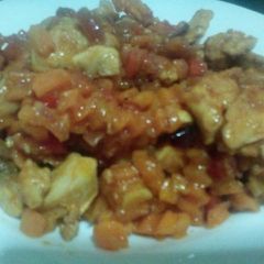 A picture of Chicken curry#authors marathon#local ingredients.