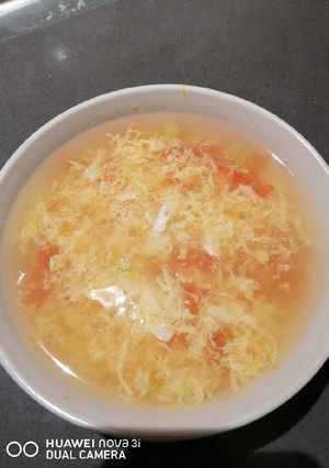 A picture of Tomato Egg Drop Soup.