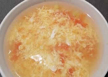 The New Way Cooking Recipe Tomato Egg Drop Soup Delicious Steady