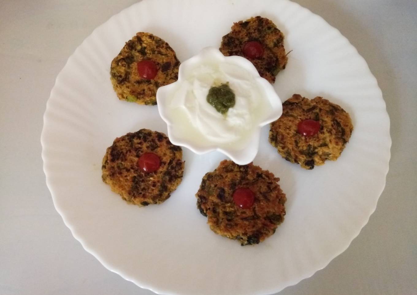 Oats spinach and peas croquettes
