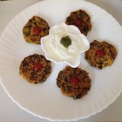 A picture of Oats spinach and peas croquettes.