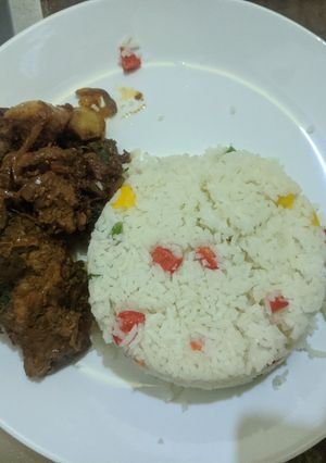 A picture of Vegetable rice and beef stew. #recreated dish.