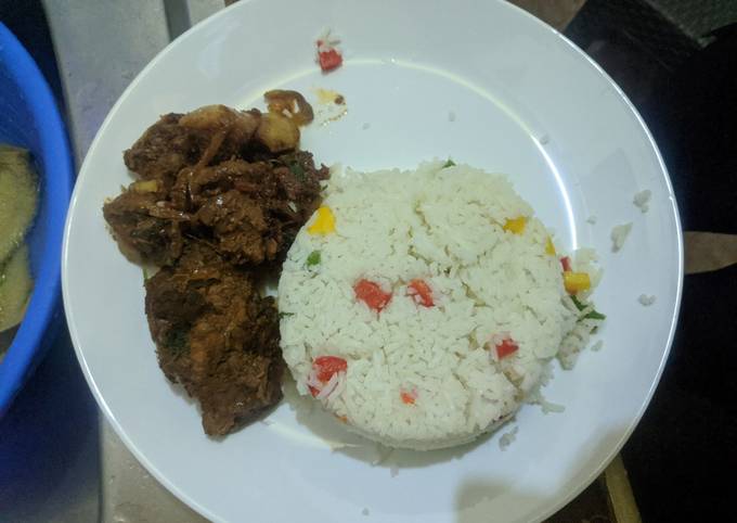 Vegetable rice and beef stew. #recreated dish