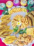 #Karela,fish,layers,flower,  net and triangle shaped Nimkis