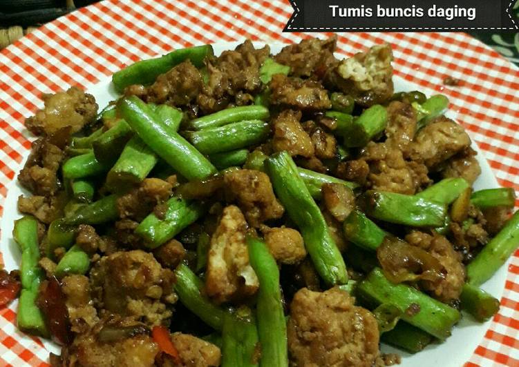 Resep Tumis buncis daging cincang Lezat