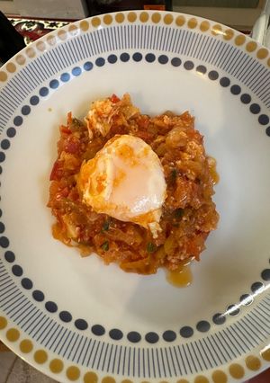 A picture of Menemen turkish omelette.