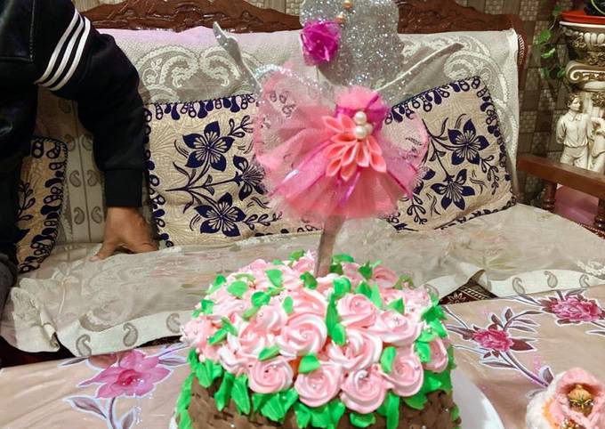 Recipe of Super Quick Eggless basket cake