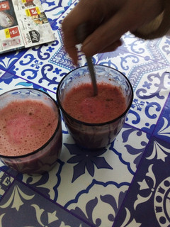Una foto de Batido de fresas