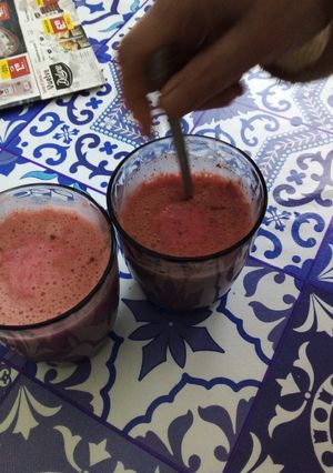 Una foto de Batido de fresas
