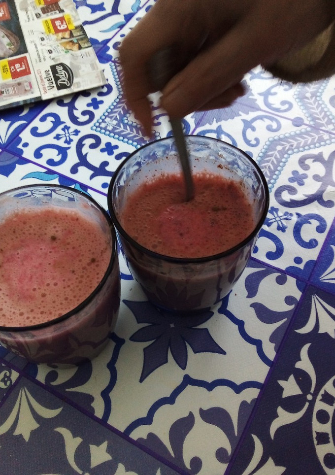 Una foto de Batido de fresas