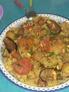 صورة لوصفة مقلوبه بطاطا وباذنجان