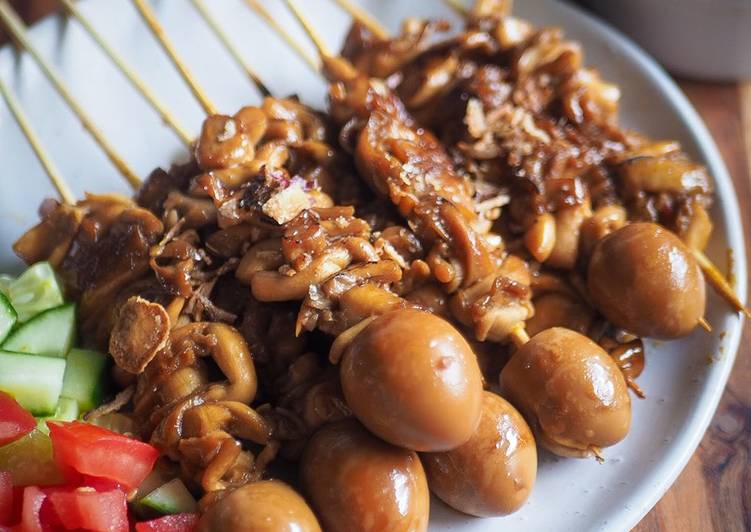 Olahan Sate Jamur Tiram Telur Puyuh | Resep Bumbu Sate Jamur Tiram Telur Puyuh Yang Lezat