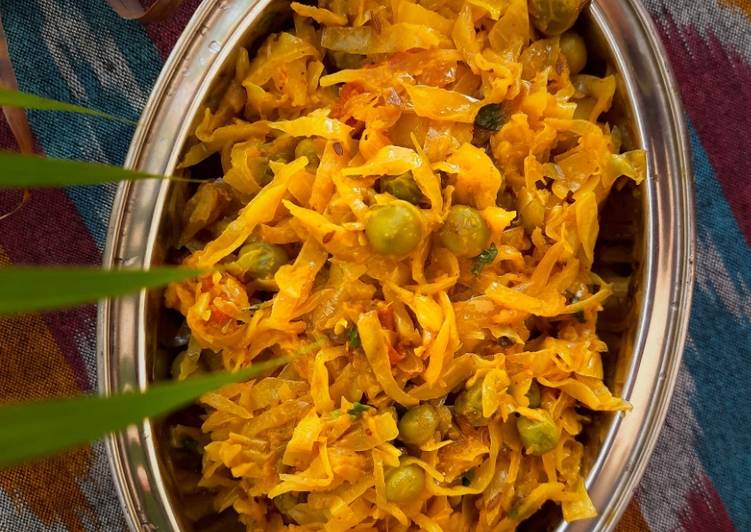 Easiest Way to Prepare Favorite Cabbage matar curry